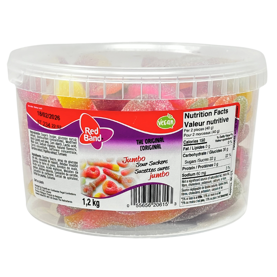 Koala Jumbo Sour Suckers 60 Pieces - 1 Tub