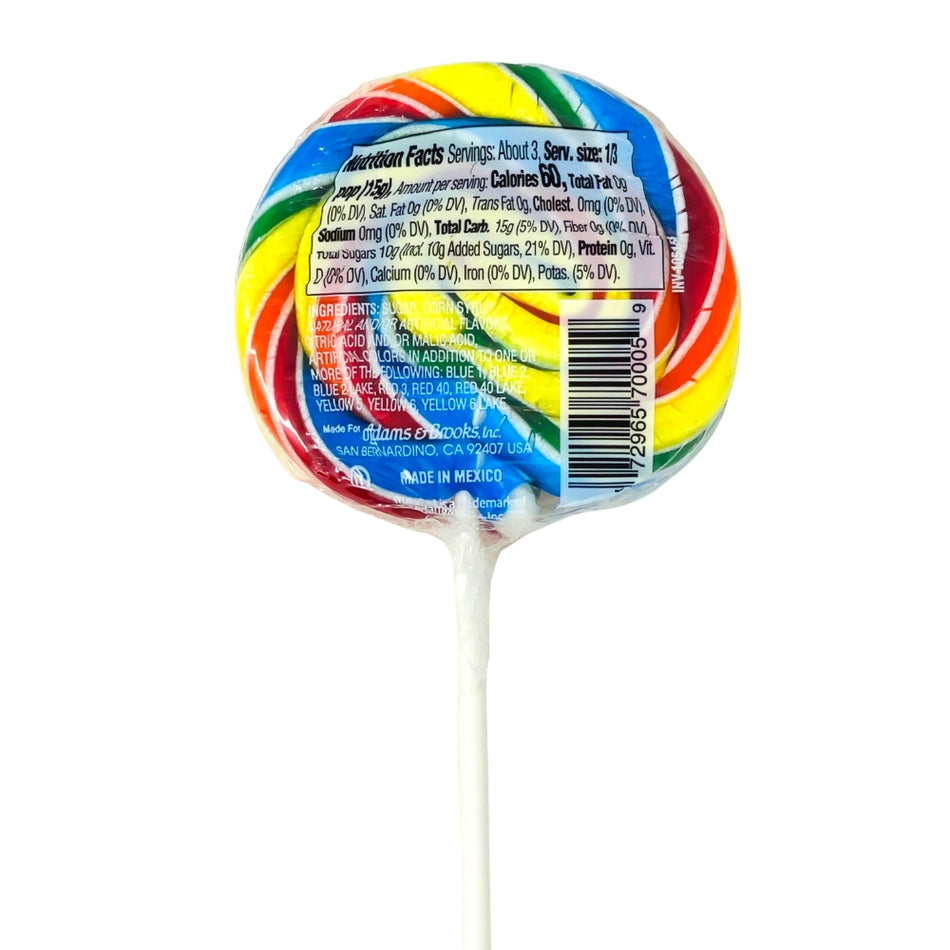 Adam & Brooks Whirly Pop Rainbow  1.5oz - 24 Pack Nutrition Facts Ingredients