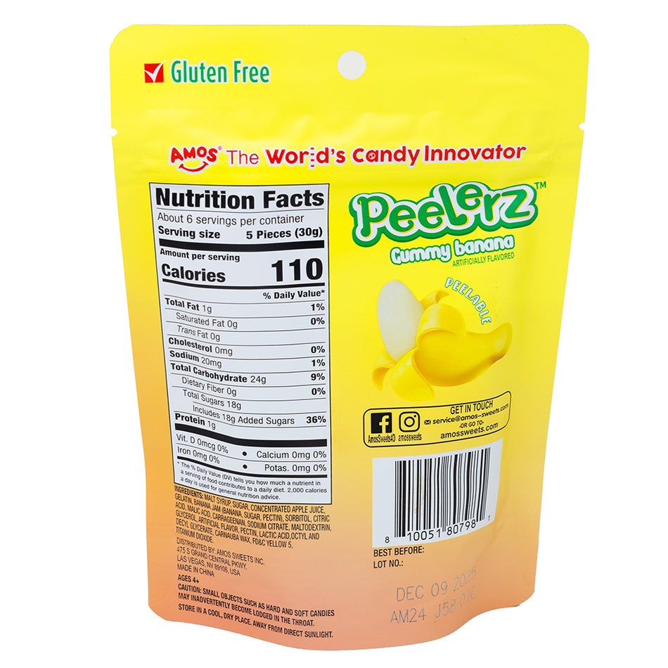 Amos Peelerz Gummy Banana 6oz
