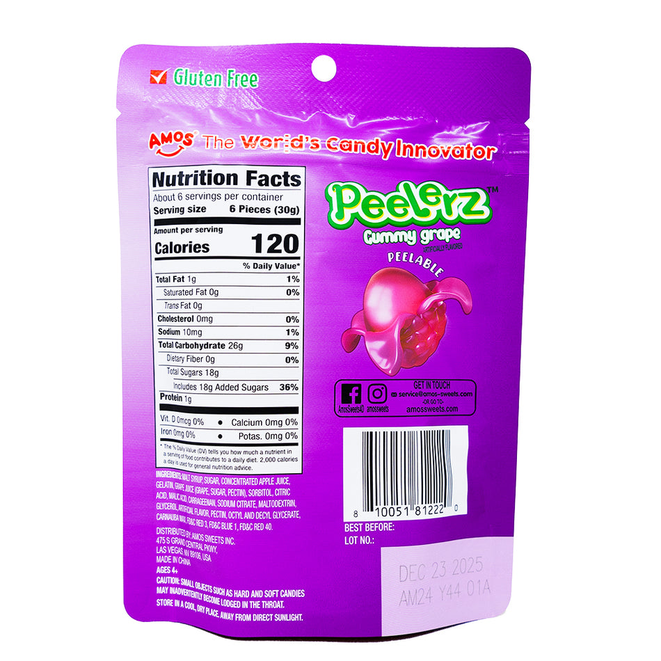 Amos Peelerz Gummy Grape 6oz
