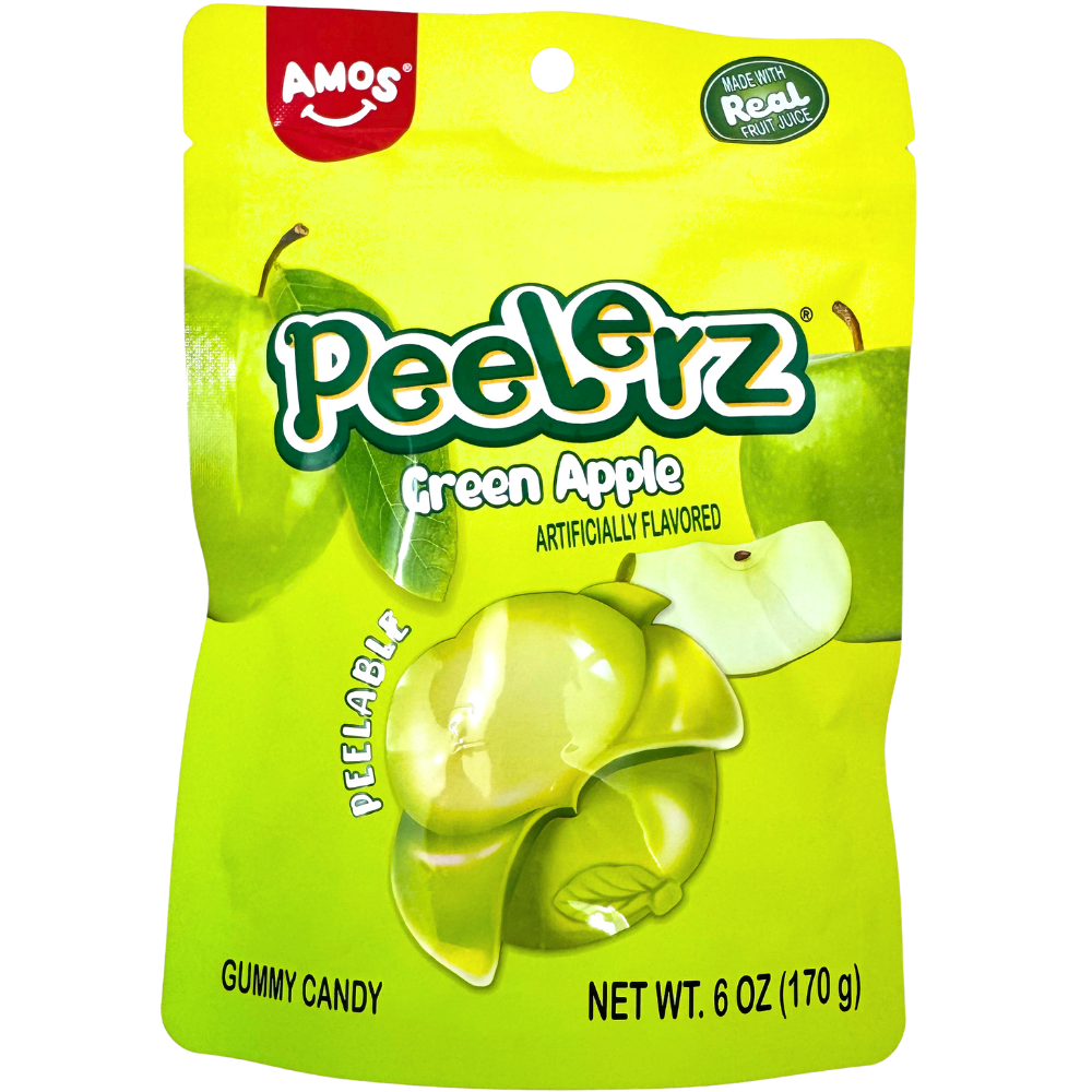 Amos Peelerz Gummy Green Apple 6oz | Candy District