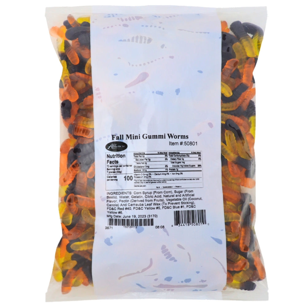 Albanese Halloween Mini Gummy Worms - 5lbs Nutrition Facts Ingredients