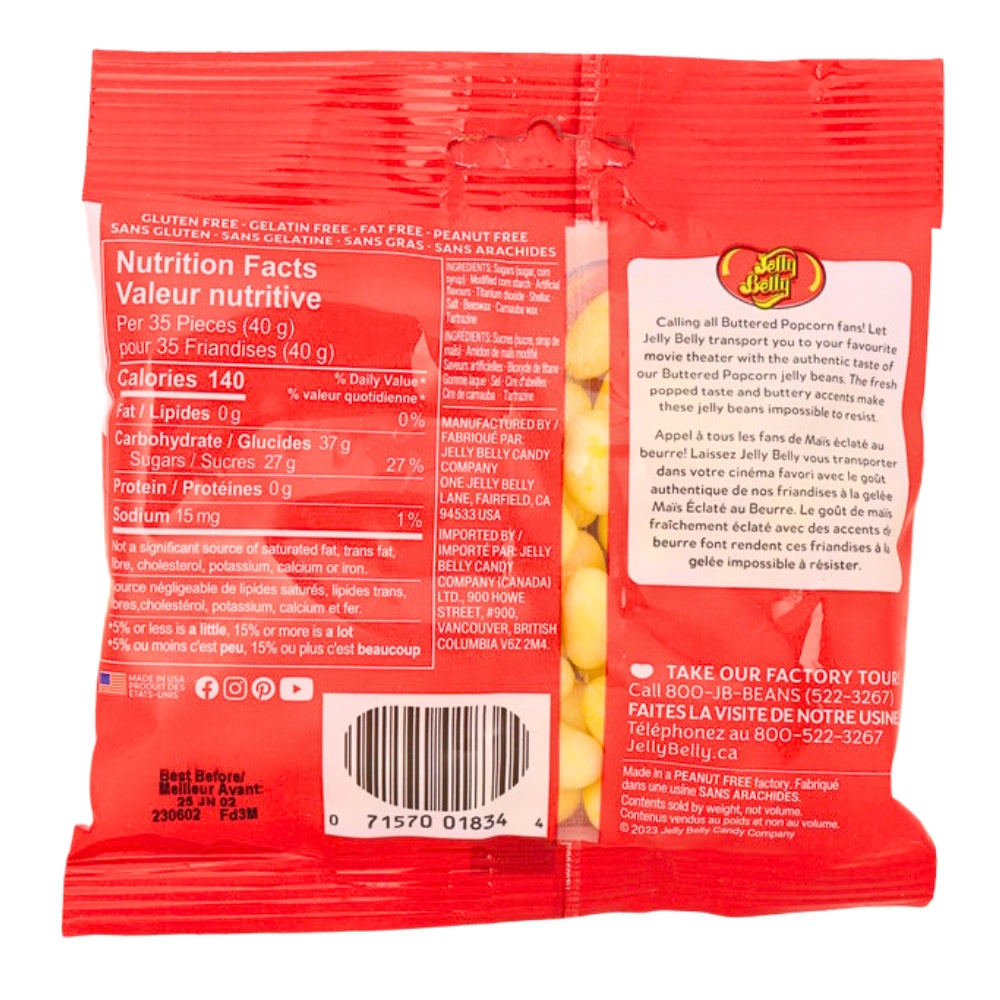 Jelly Belly - Buttered Popcorn 100g - Nutrition Facts Ingredients