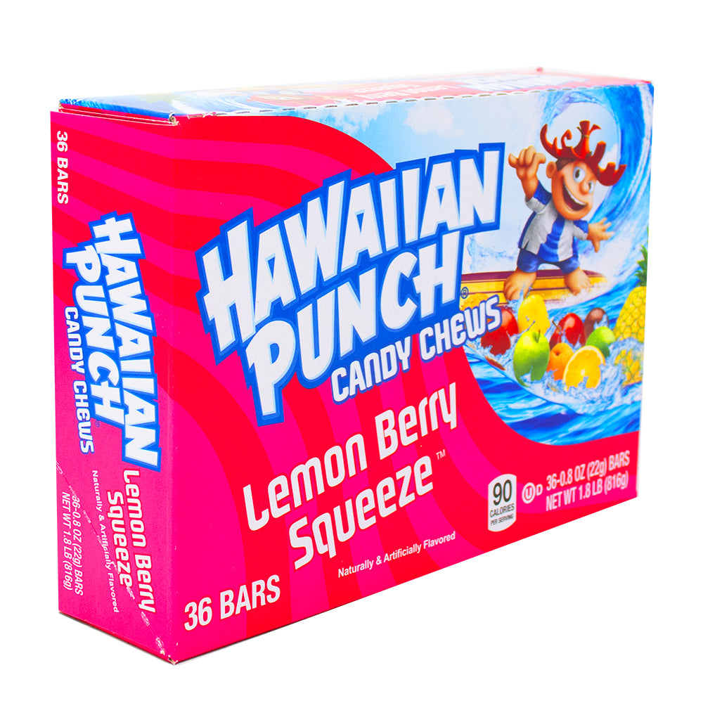 Hawaiian Punch Chew Bars Lemon Berry Squeeze .8oz 36 Pack Candy