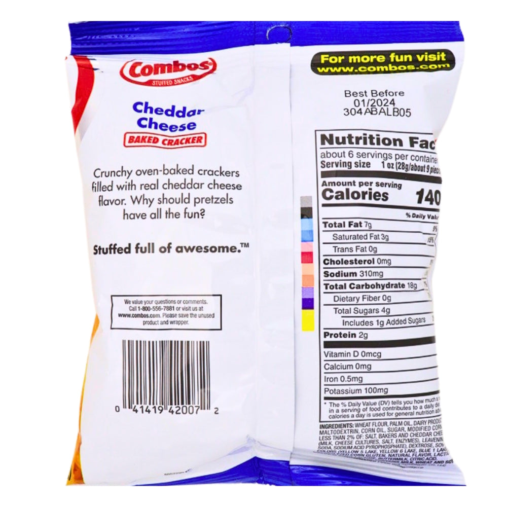 Combos Cheddar Cheese Baked Cracker 6.30oz