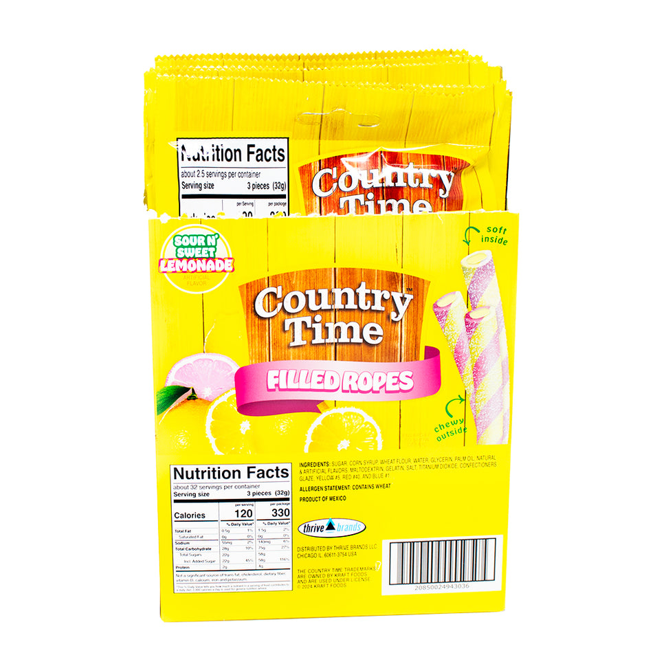 Country Time Lemonade Ropes -  Nutrition Facts Ingredients
3oz
