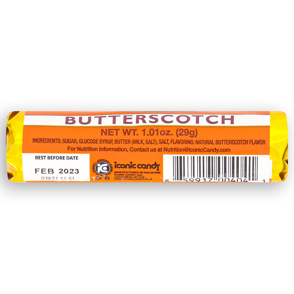 Reeds Butterscotch Hard Candy Rolls -  Nutrition Facts Ingredients