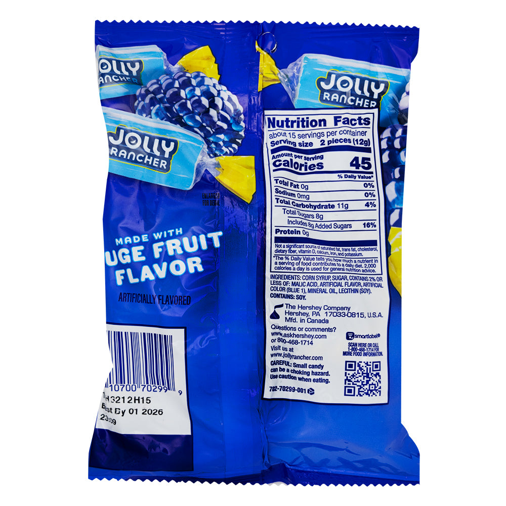 Jolly Rancher Hard Candy All Blue Raspberry 7oz - Nutrition Facts Ingredients
