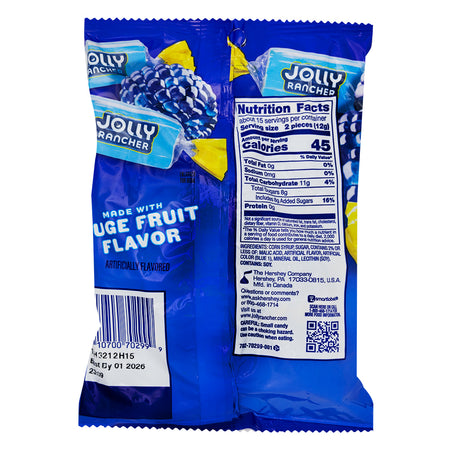 Jolly Rancher Hard Candy All Blue Raspberry 7oz - Nutrition Facts Ingredients