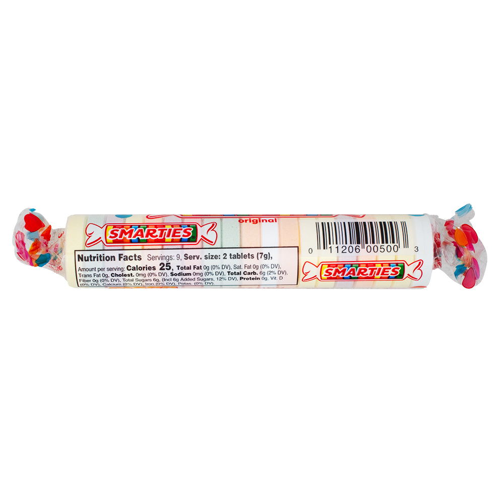 Mega Smarties Candy Rolls 64g - Nutrition Facts Ingredients