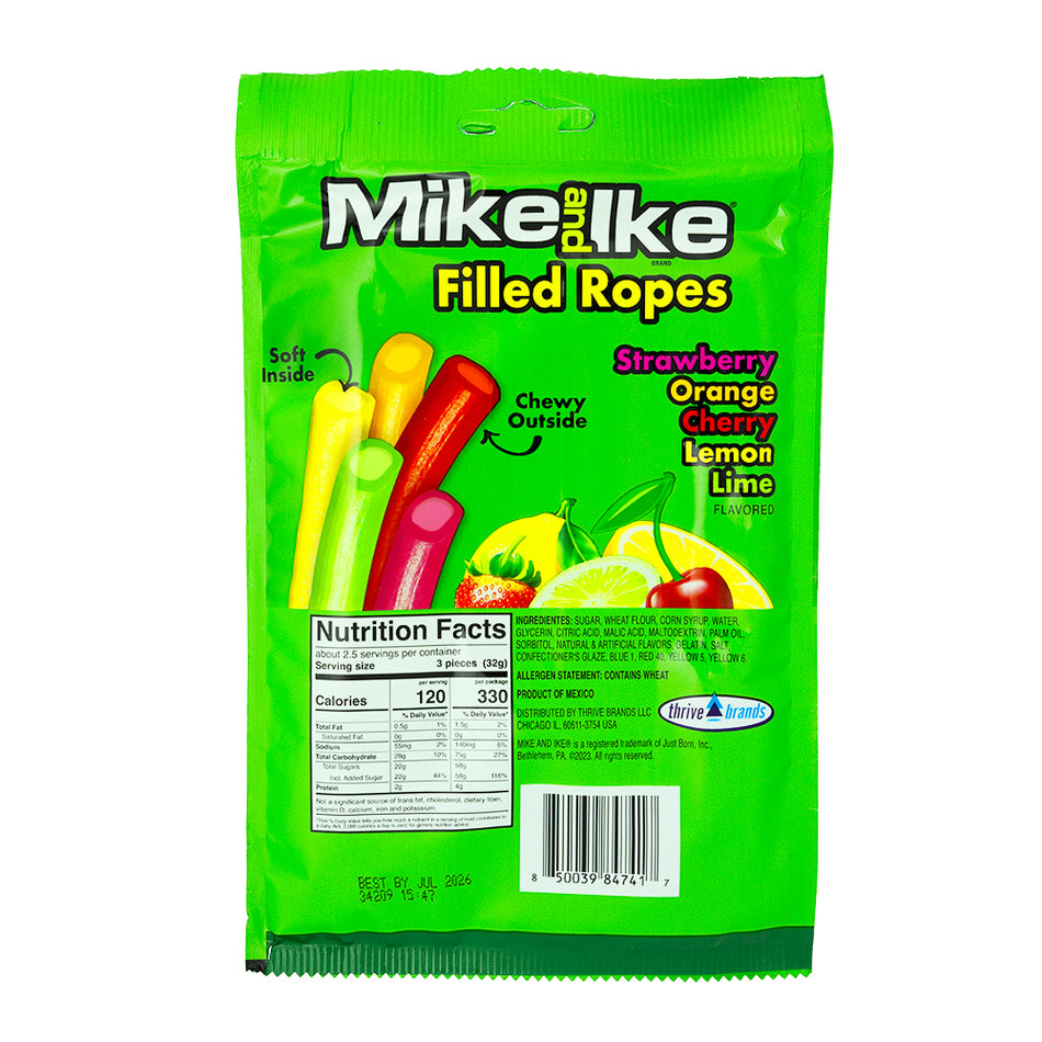 Mike and Ike Filled Ropes - Nutrition Facts Ingredients
