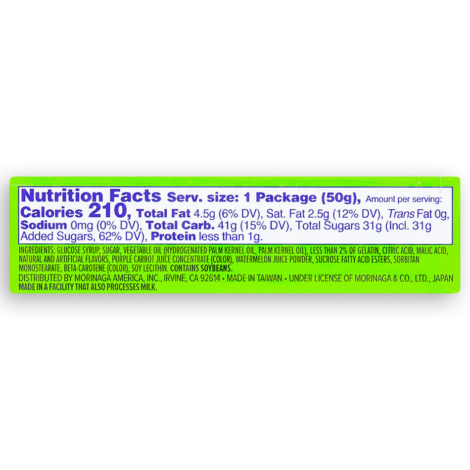 Hi-Chew Sweet & Sour Watermelon Fruit Chews 50g -  Nutrition Facts Ingredients