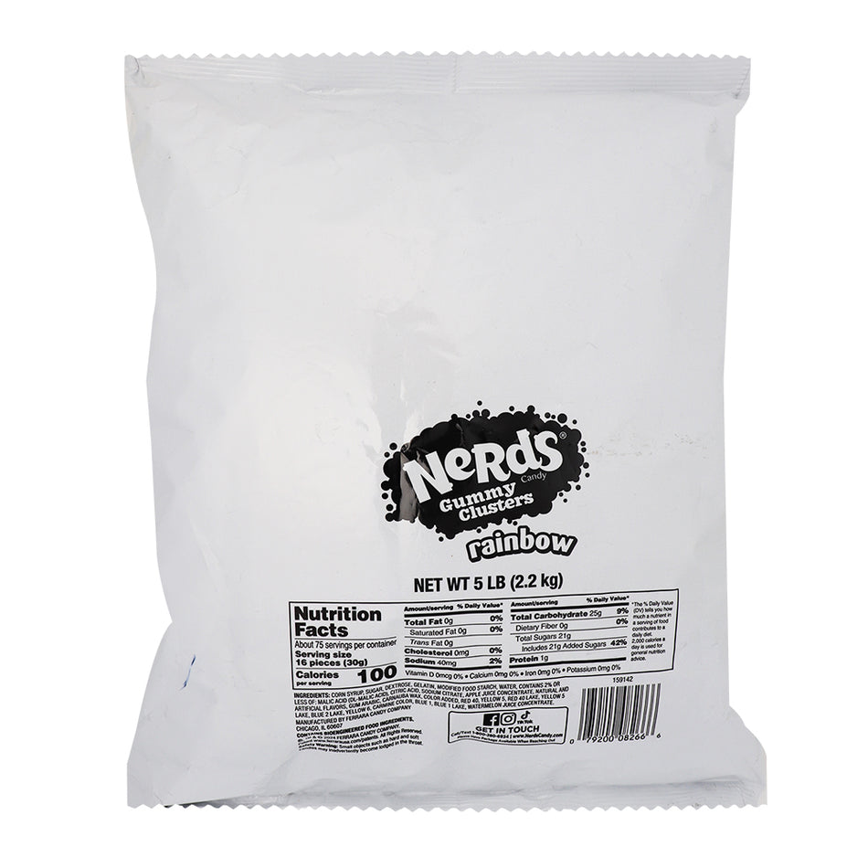 Nerds Rainbow Gummy Cluster5lb - 1 Bag