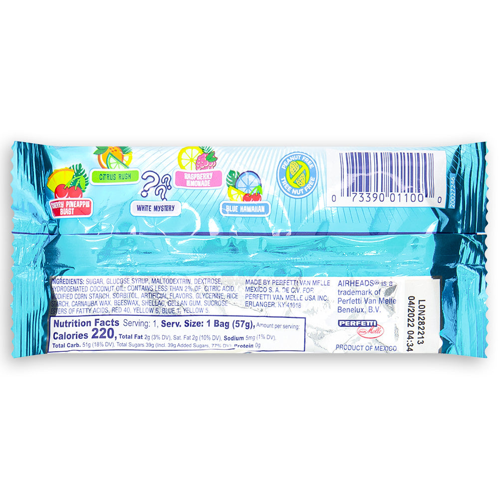 Airheads Bites Paradise Blends Candy 2oz -  Nutrition Facts Ingredients
