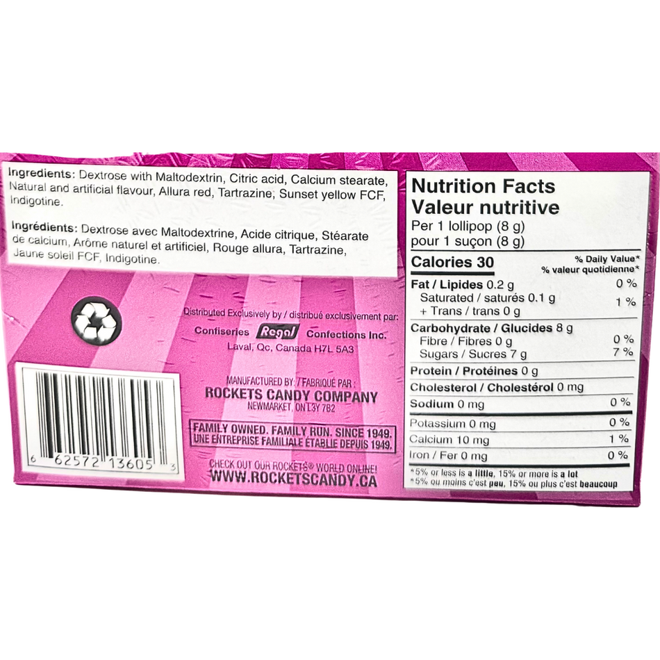 Rockets Double Lollies 120ct 960g - 1 Box