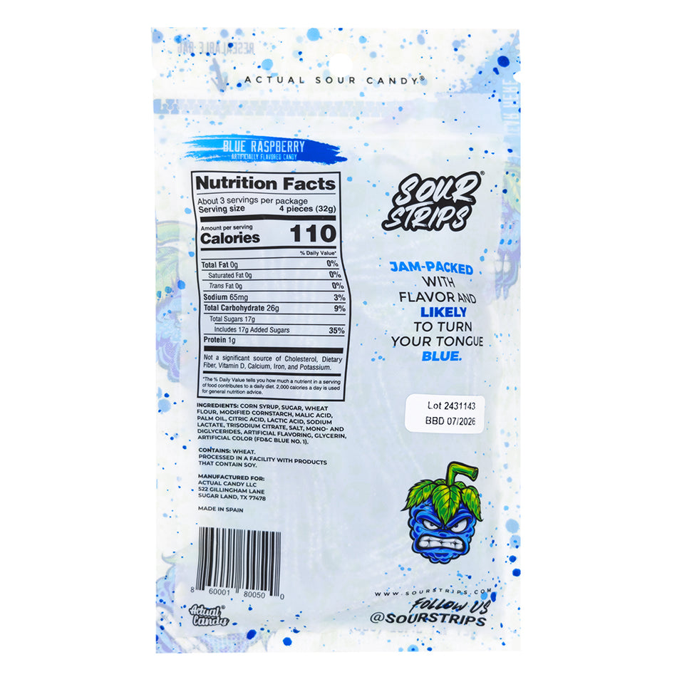 Sour Strips Blue Raspberry 96g