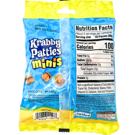 Spongebob Krabby Patty Minis Peg Bag 5oz