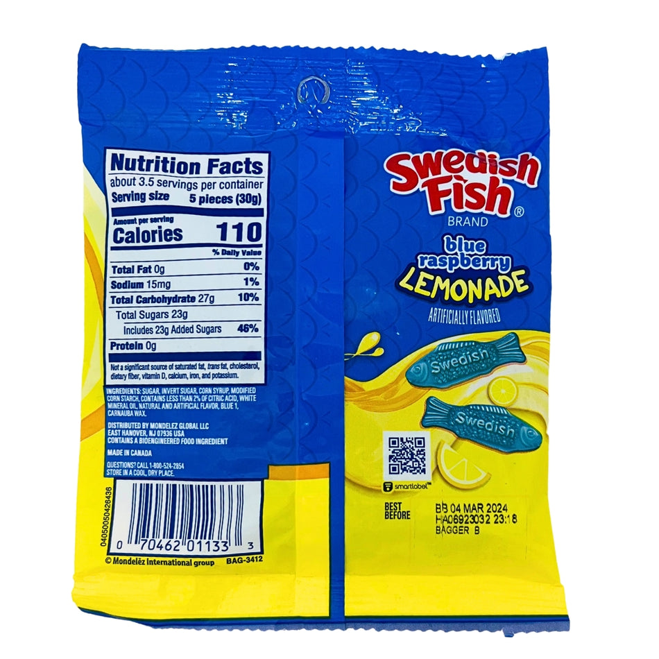 Swedish Fish Blue Raspberry Lemonade 8.04oz - Nutrition Facts Ingredients