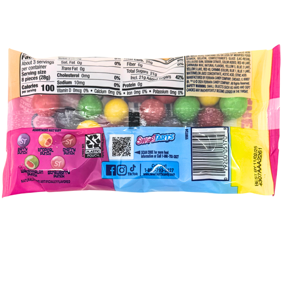 Sweetarts Chewy Fusion Fruit Punch Medley Candy 3oz