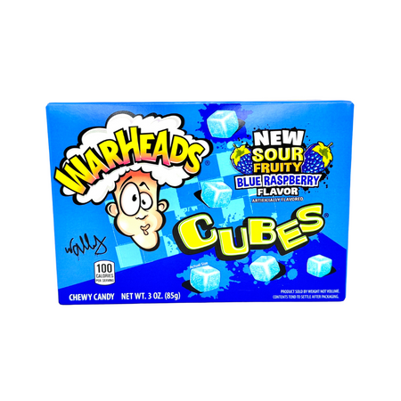 Warheads Chewy Cubes Blue Raspberry Theatre Box 3oz