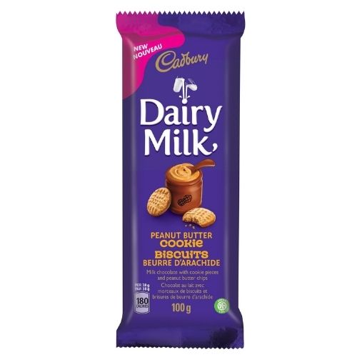 Cadbury Dairy Milk Peanut Butter Cookie Bar 100g 21 Pack Candy District