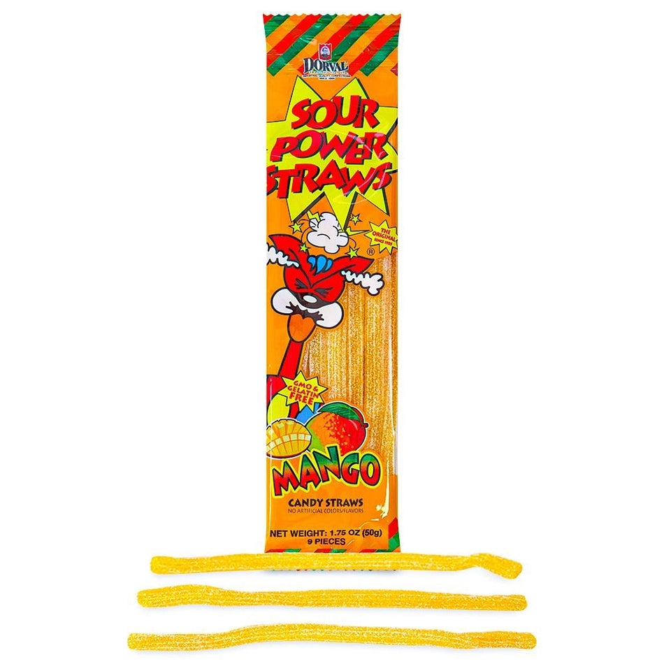 Dorval Sour Power Straws Mango 50g 1.75oz Candy District