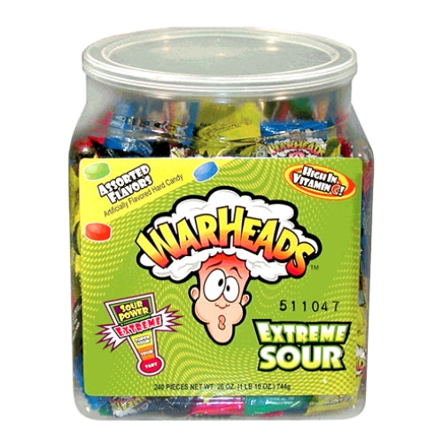 Warheads Candy - Extreme Sour Hard Candy-240 CT Tub-Bulk Candy