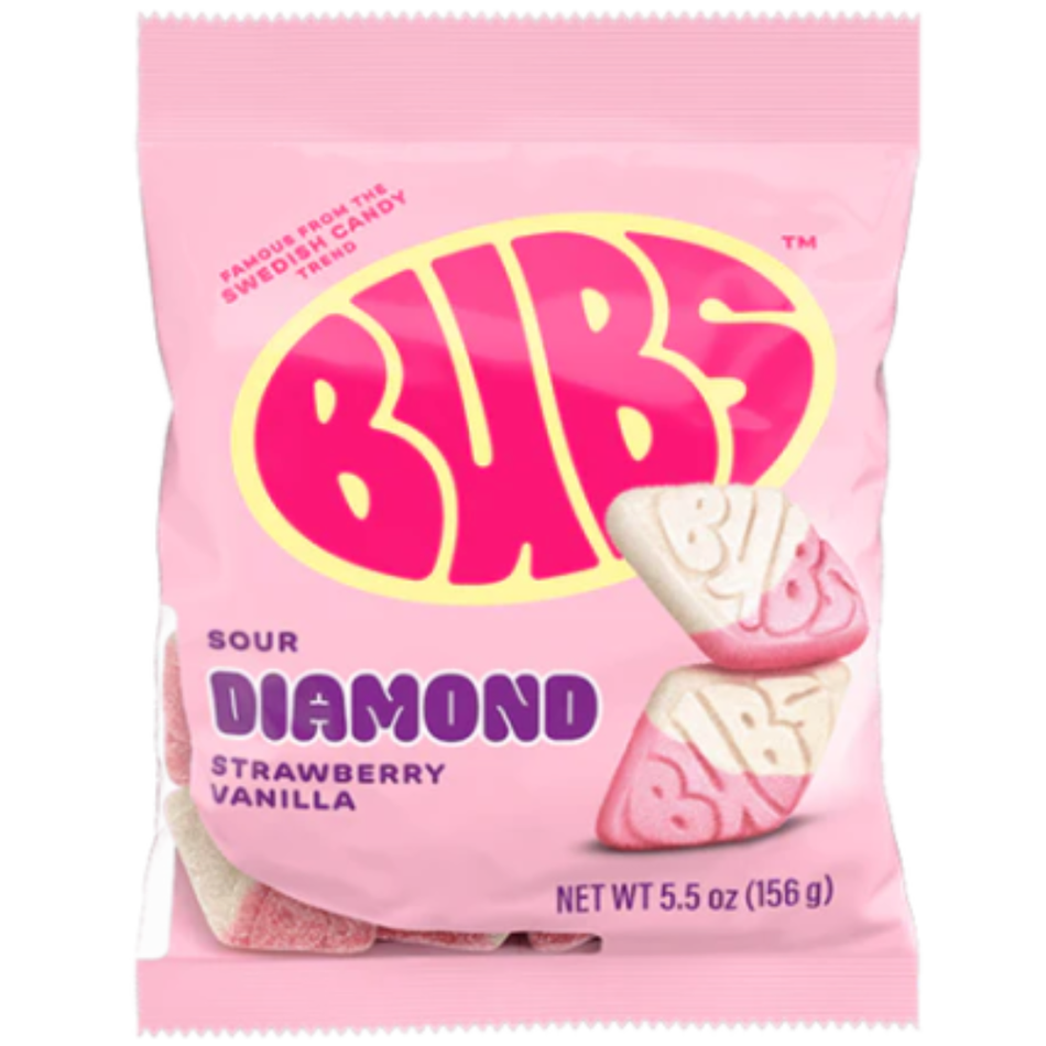 Bubs Sour Diamond Strawberry & Vanilla - 5.5oz