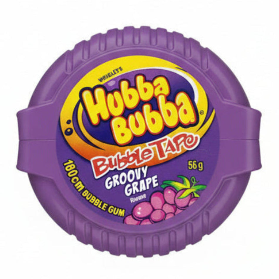 Hubba Bubba Gushing Grape Bubble Gum Tape (Australia) 56g - 20 Pack