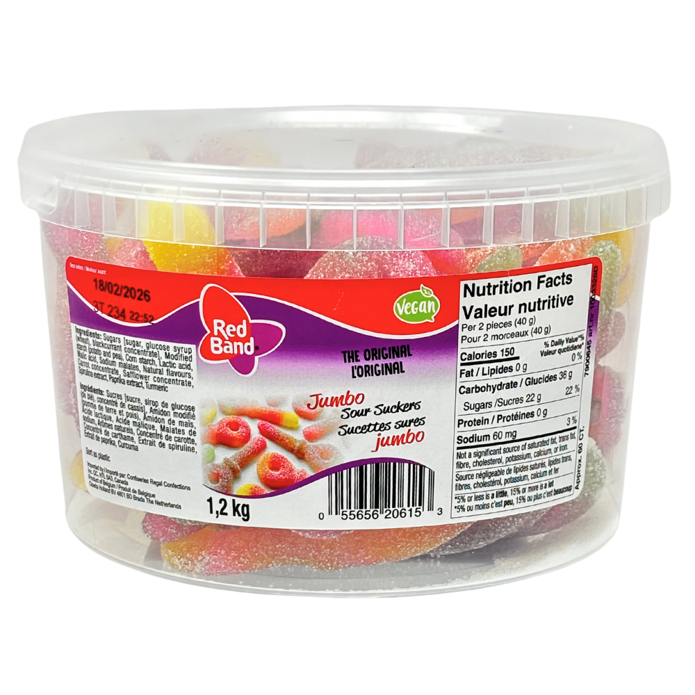 Koala Jumbo Sour Suckers 60 Pieces - 1 Tub