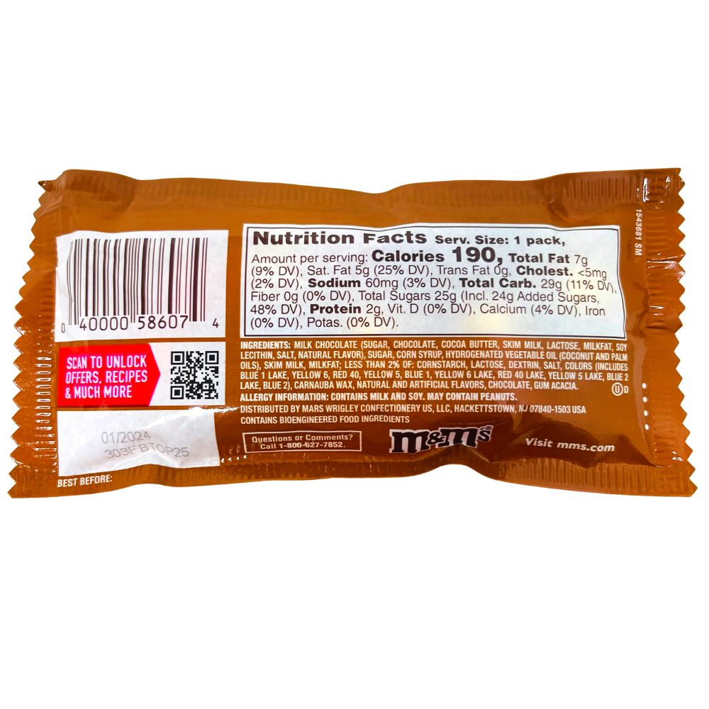 M&M's Caramel Cold Brew 1.41oz - Nutrition Facts Ingredients