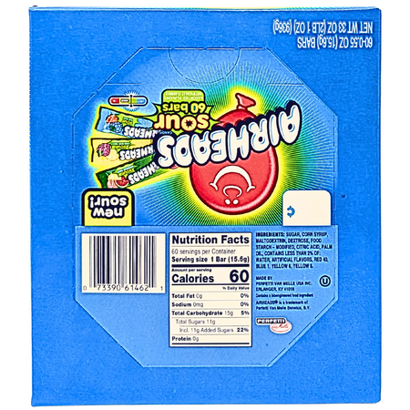 Airheads Sour Taffy 60 Assorted Bars - 33oz
