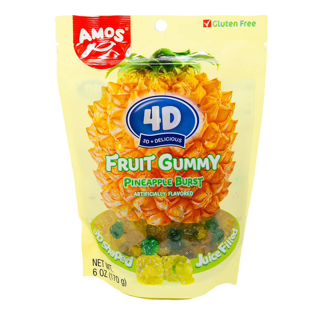 Amos 4D Fruit Gummy Pineapple Burst 6oz