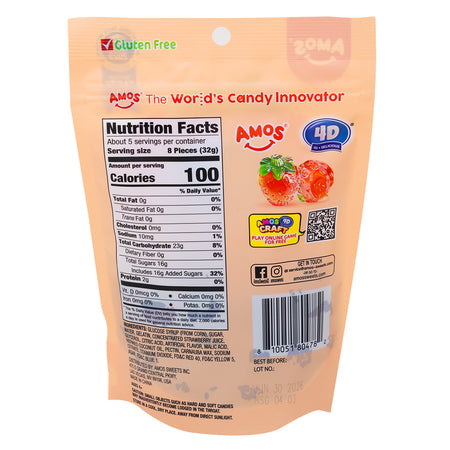 Amos 4D Fruit Gummy Strawberry Burst  6oz