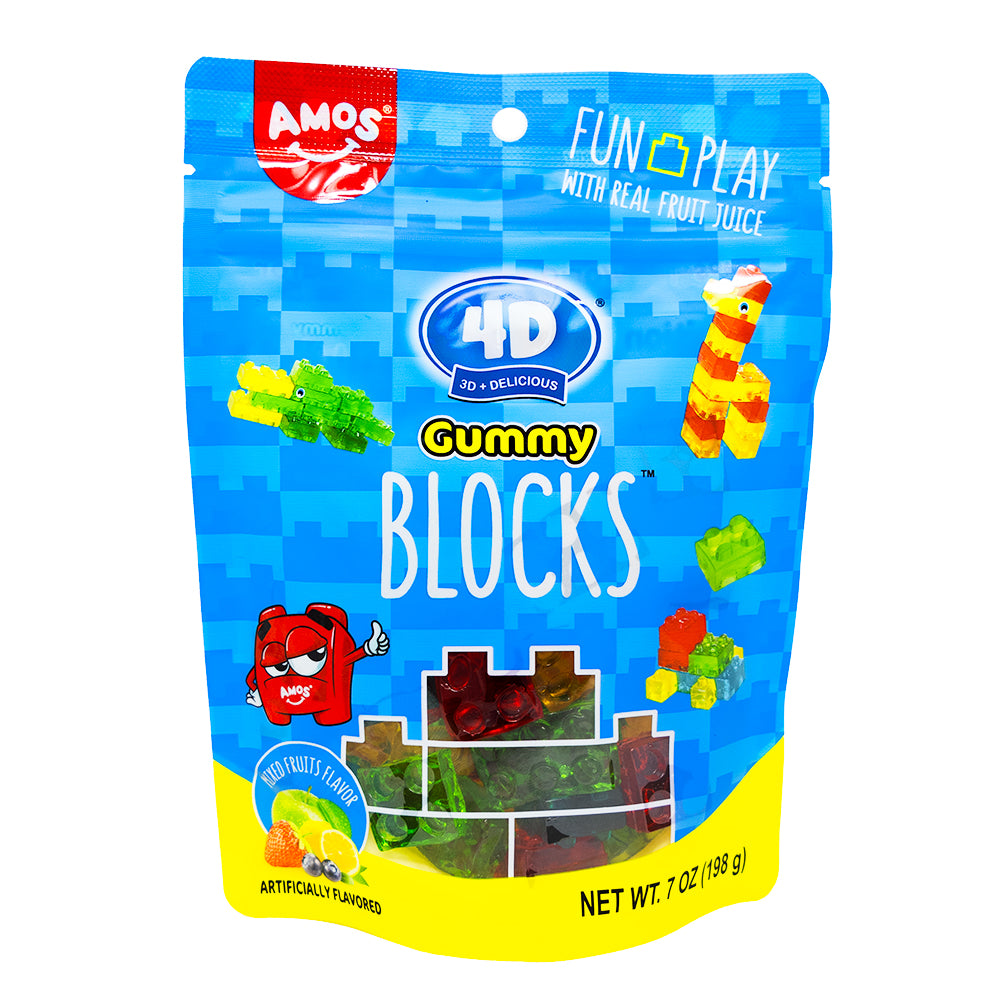 Amos 4D Creative Building Blocks Gummy Candy 7oz