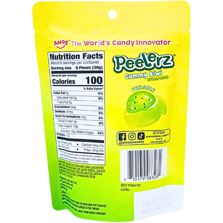 Amos Peelerz Gummy Kiwi - 6oz
