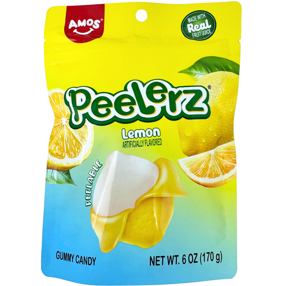 Amos Peelerz Gummy Lemon 6oz  - 12 Pack