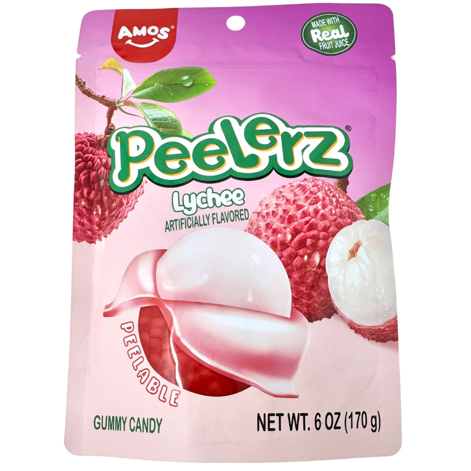 Amos Peelerz Gummy Lychee 6oz - 12 Pack