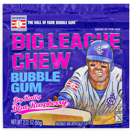 Big League Chew Bubble Gum-Big Rally Blue Raspberry 
