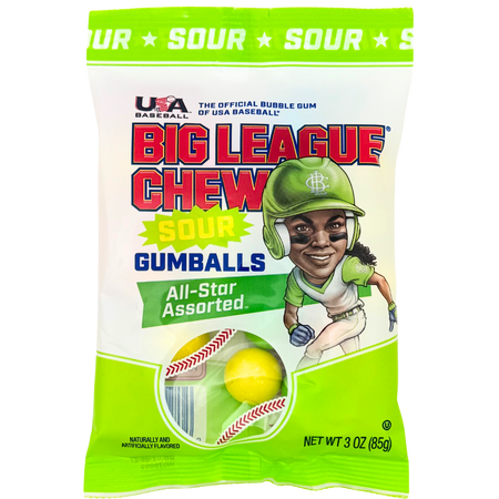 Big League Chew Sour Gumballs 3oz - 12 Pack
