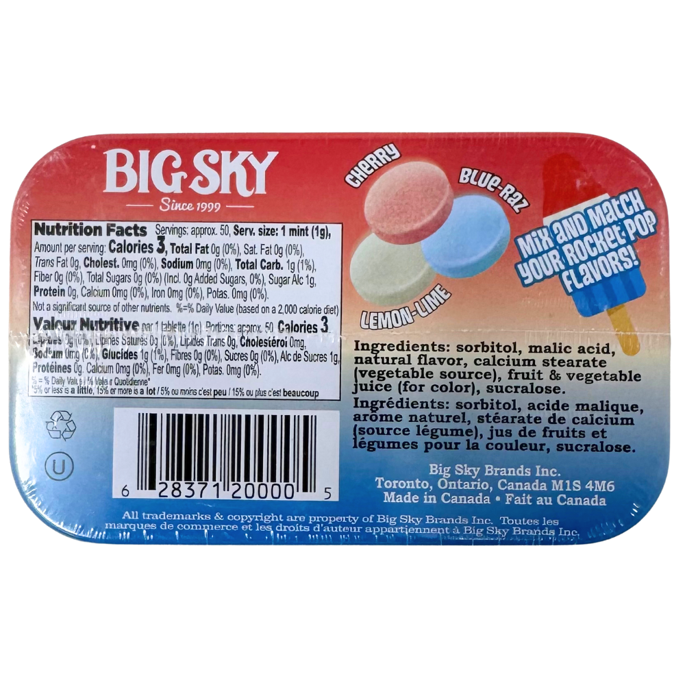 Mint Candy Rockets Big Sky Mints Rocket Pop 50g | Candy District