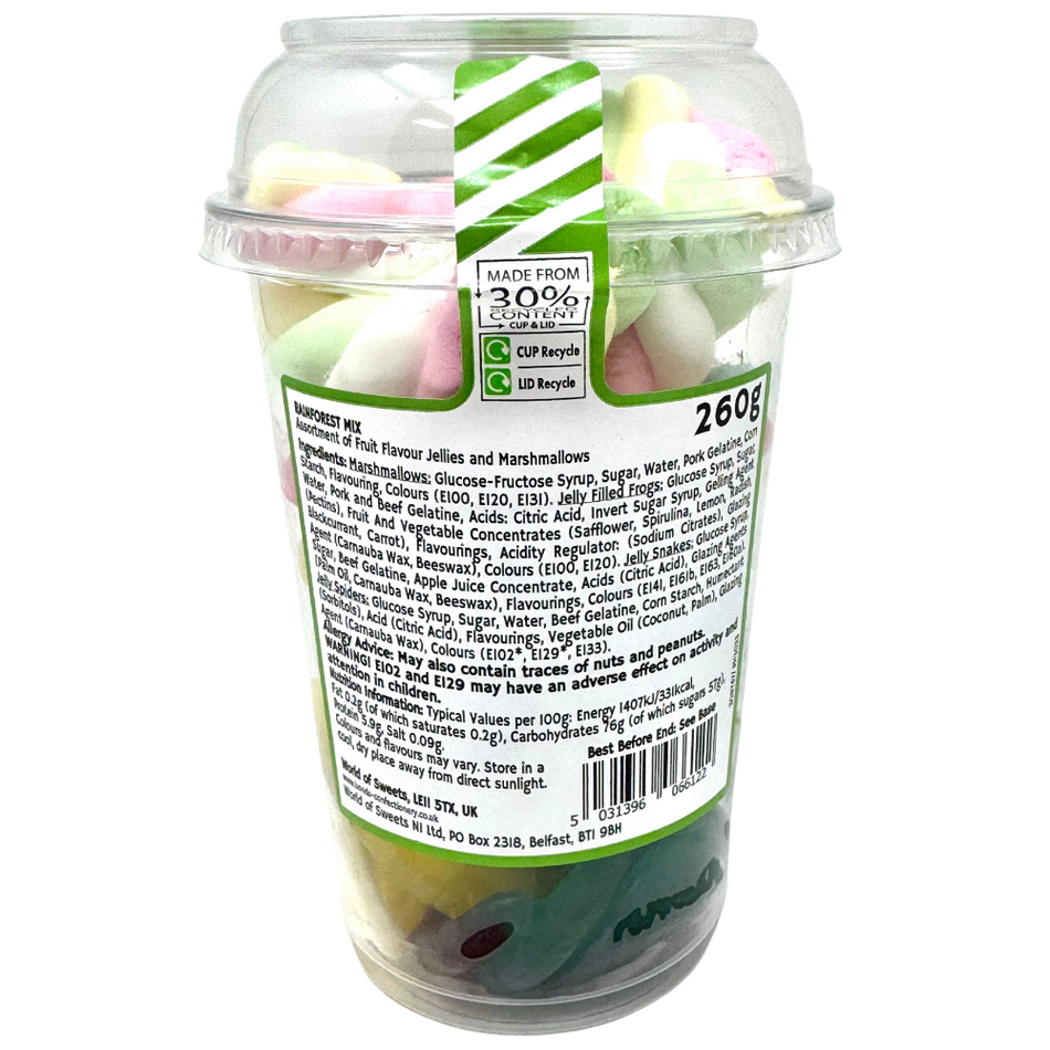 Bonds Rain Forest Mix Candy Cup 260g  (UK) - 6 Pack