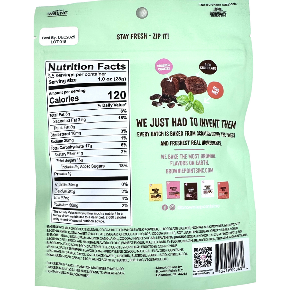 Brownie Points Minty Cookie Brownie Bites 3.5oz - 12 Pack
