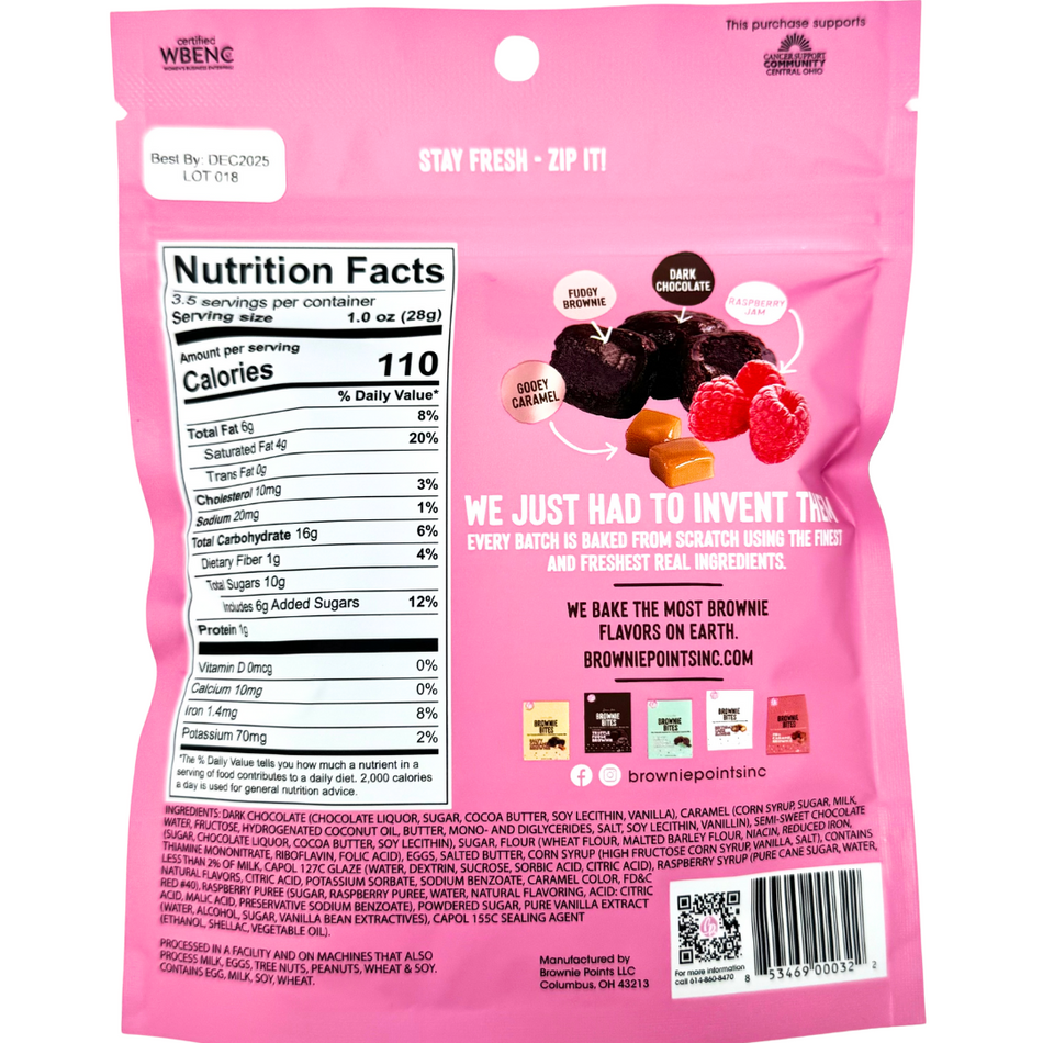 Brownie Points Raspberry Caramel Brownie Bites 3.5oz 