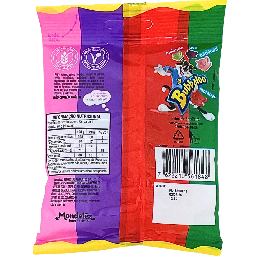 Bubbaloo Mix Fruit Soft Candy (Brazil) - 75g