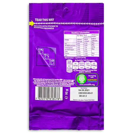 Cadbury Dairy Milk Caramel Nibbles (UK) - 85g - top view