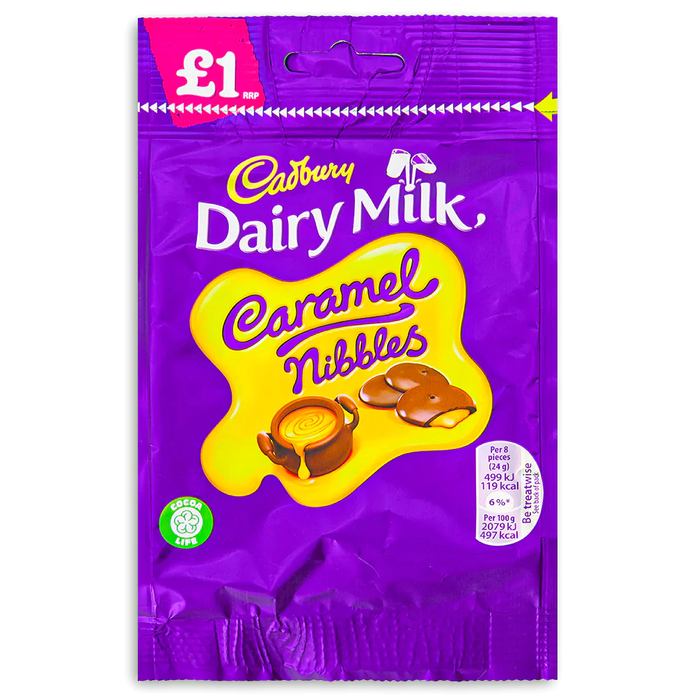 Cadbury Dairy Milk Caramel Nibbles (UK) - 85g - top view