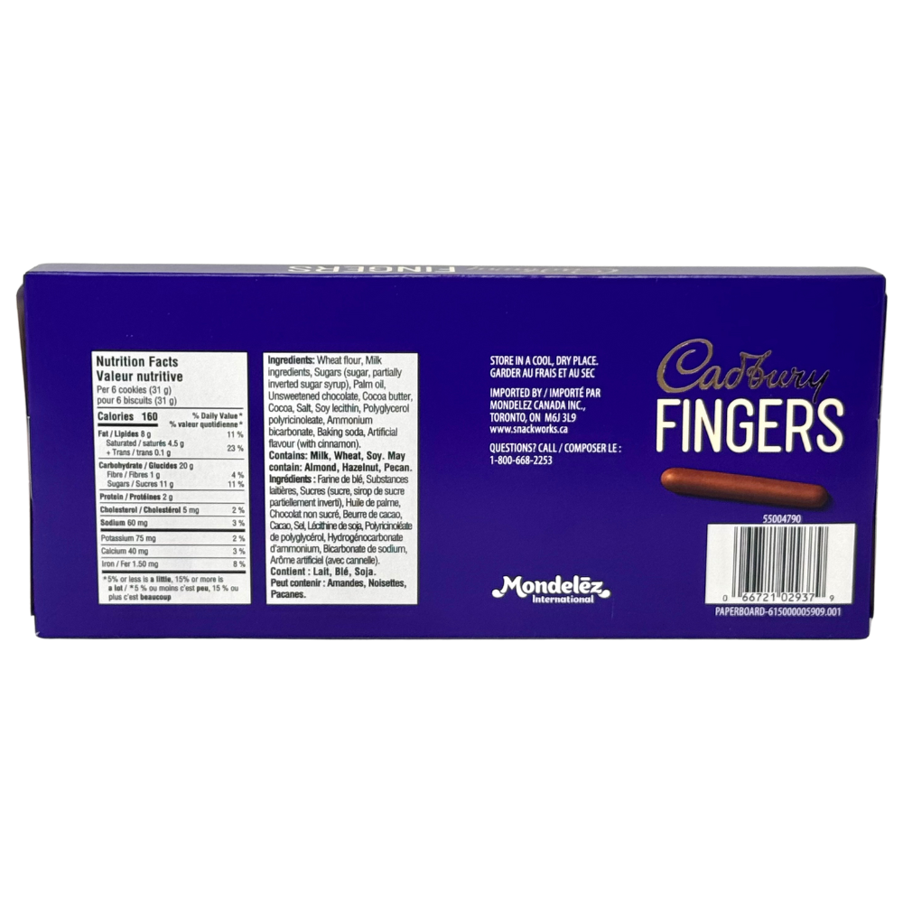 Cadbury Fingers Double Chocolate 114g - 12 Pack