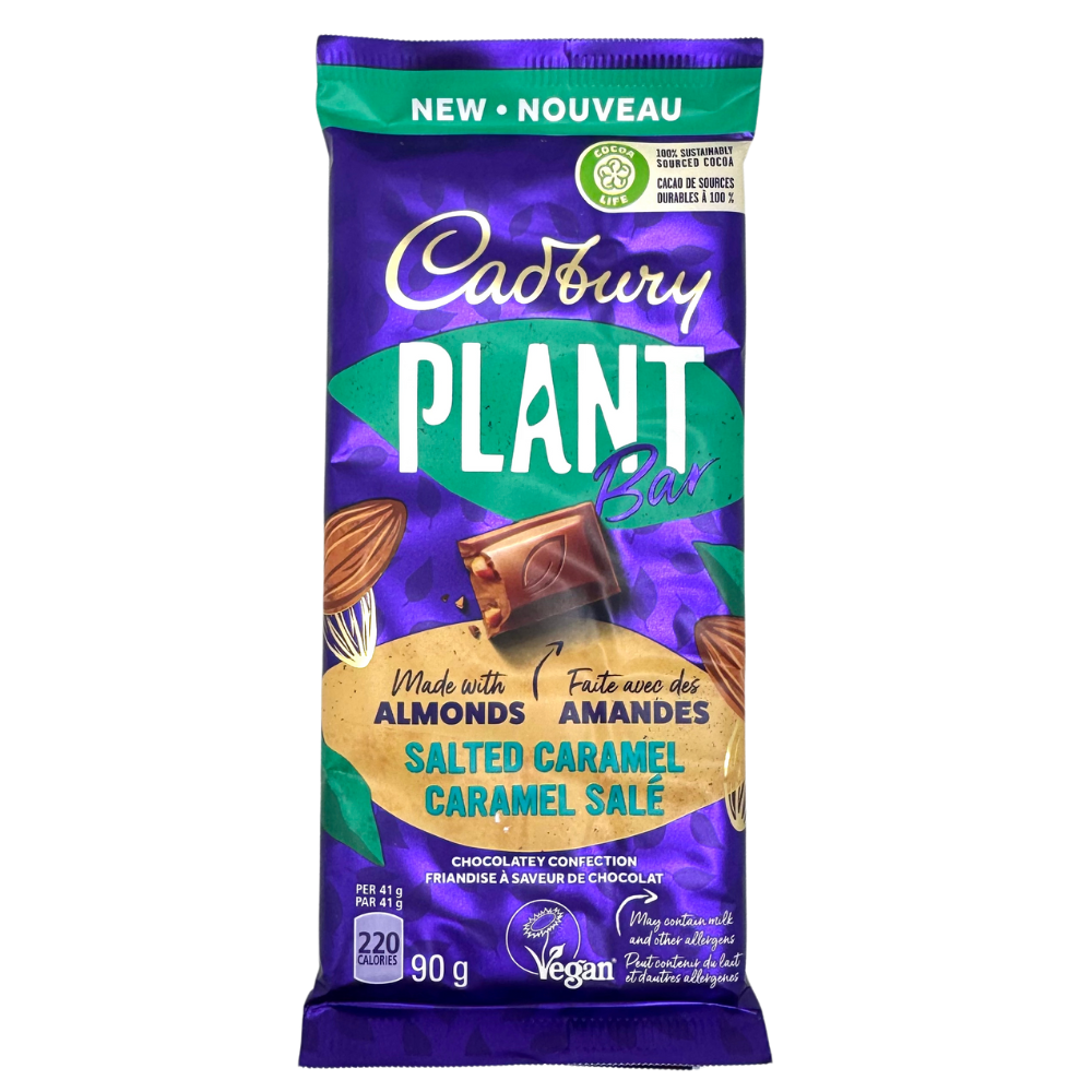 Cadbury Plant Bar Almond Salted Caramel 90g - 18 Pack
