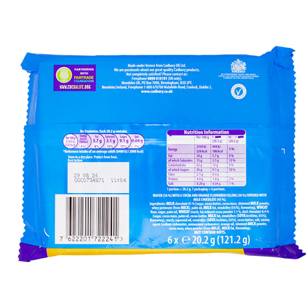 Cadbury Timeout Wafer Orange 121.2g - Nutrition Facts Ingredients